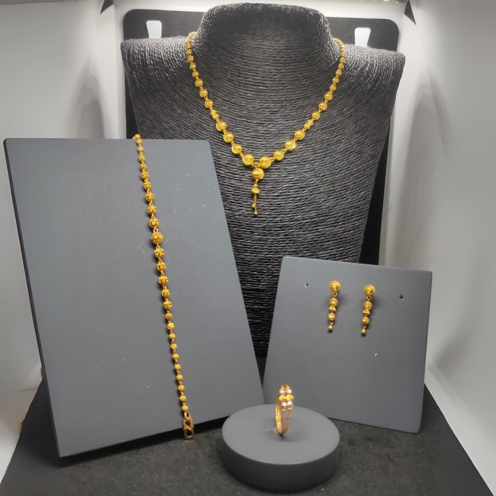 Classic Beaded 22K Gold Jewelry Set