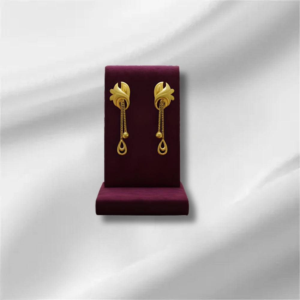 Floral Drop Gold Earing