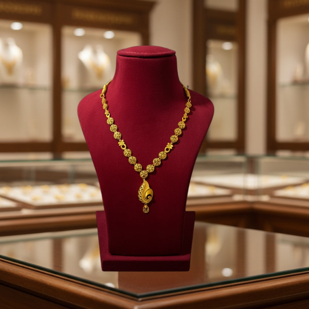 Graceful Paisley 22K Gold Necklace