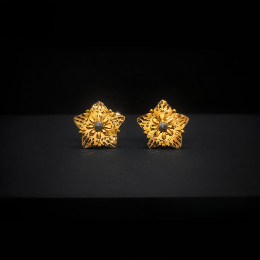 Blossom Charm 22K Gold Stud Earrings