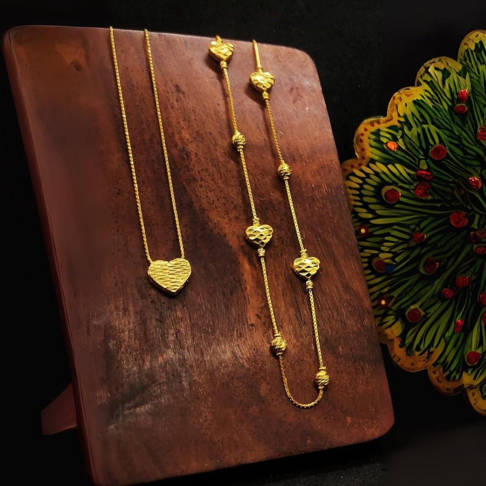 Golden Heart 22K Gold Necklace Set