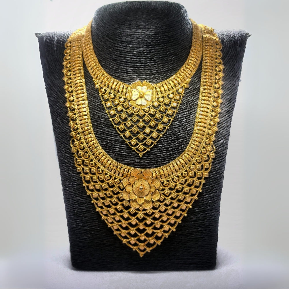 Golden Petals 22K Gold Necklace Set
