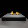 Peacock Glow 22K Gold Stud Earrings with Pearl