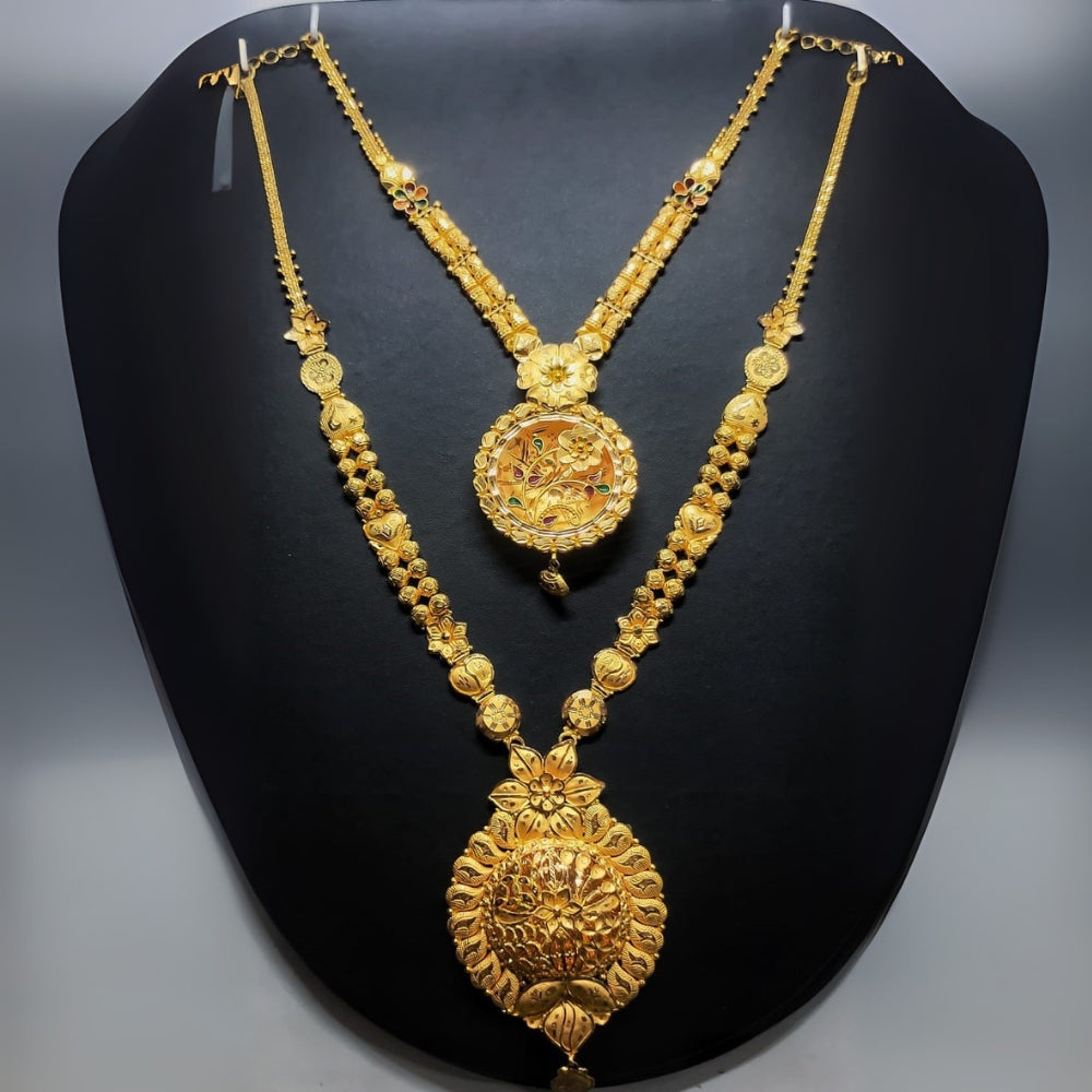 Royal Lakshmi Enamel 22K Gold Haram
