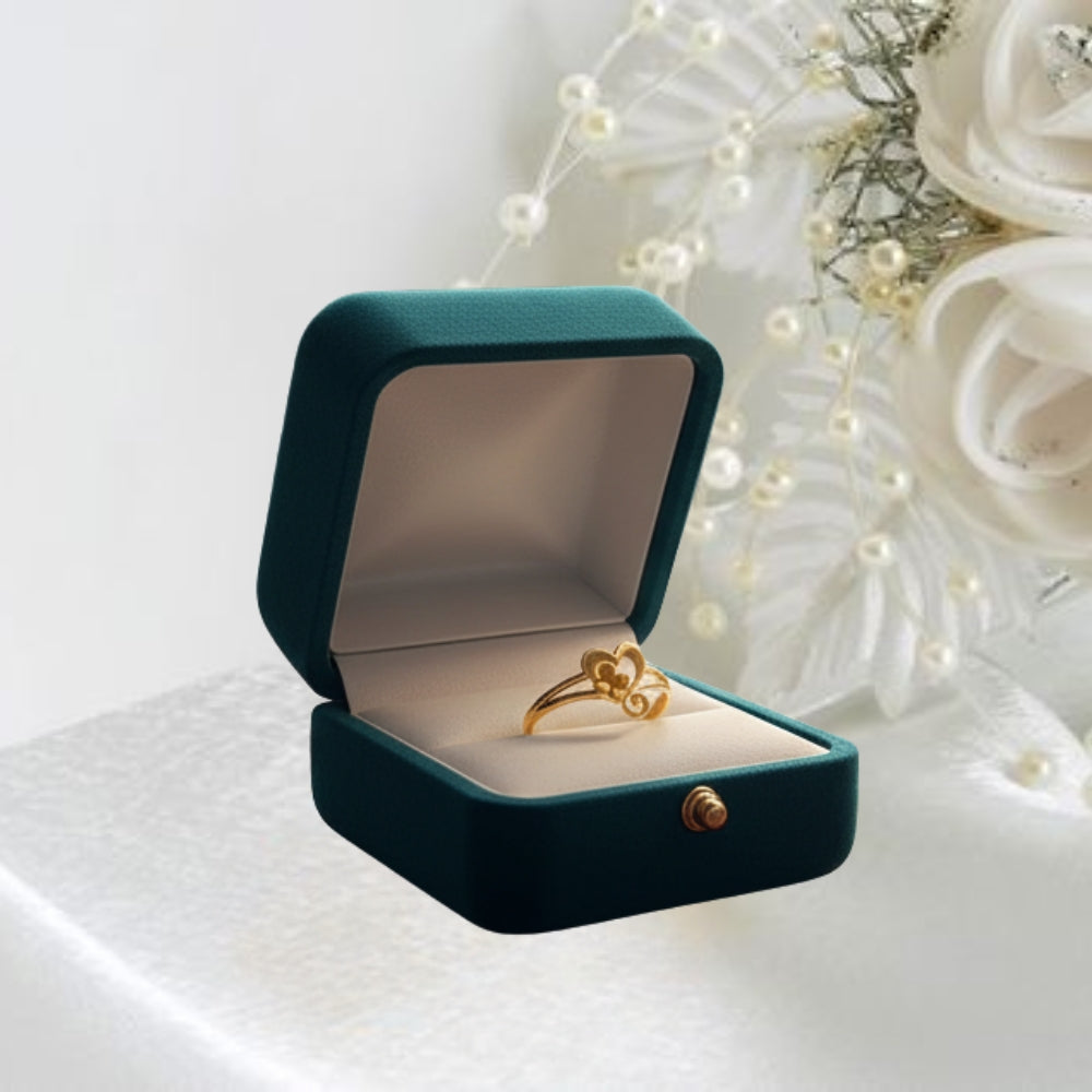 Twin Hearts Gold Ring